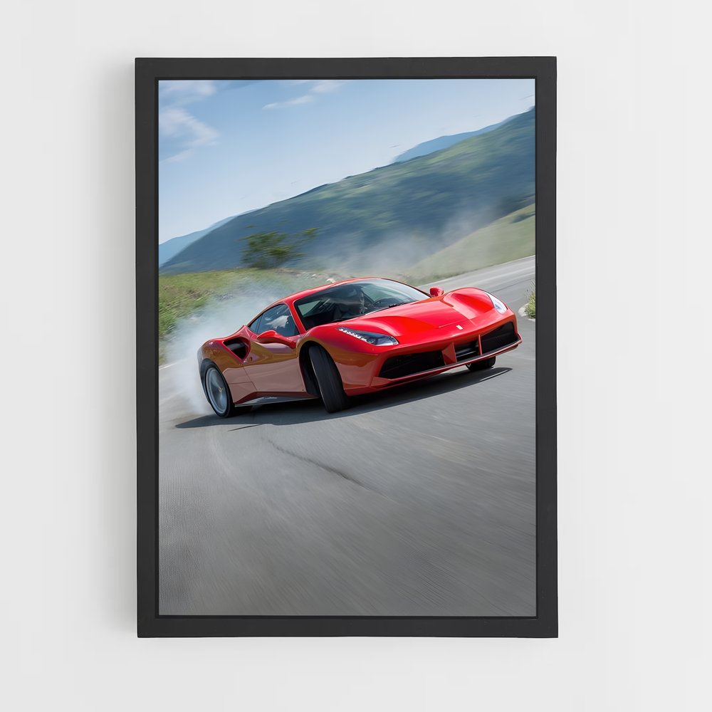 Poster gtb routes – affiche Ferrari (vue 2)